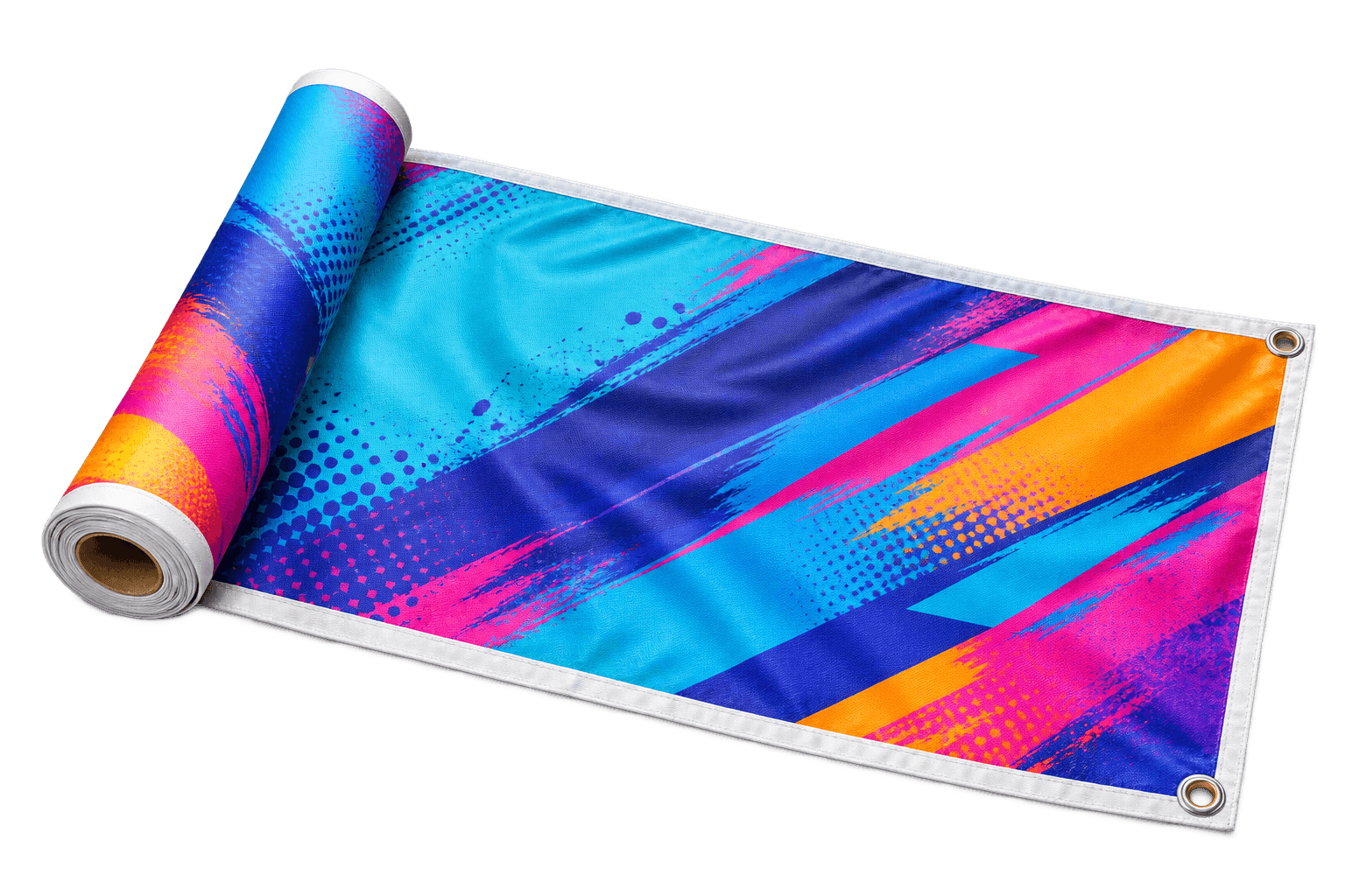 Large-format printed tarpaulin banner